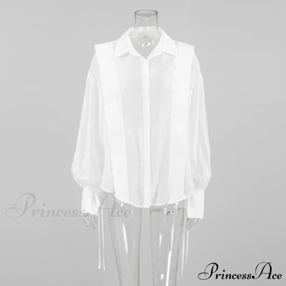 Tie-Up Transparent Informal Blouse