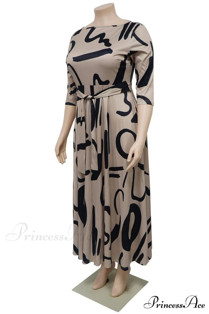 Tie-waist Dress with Print