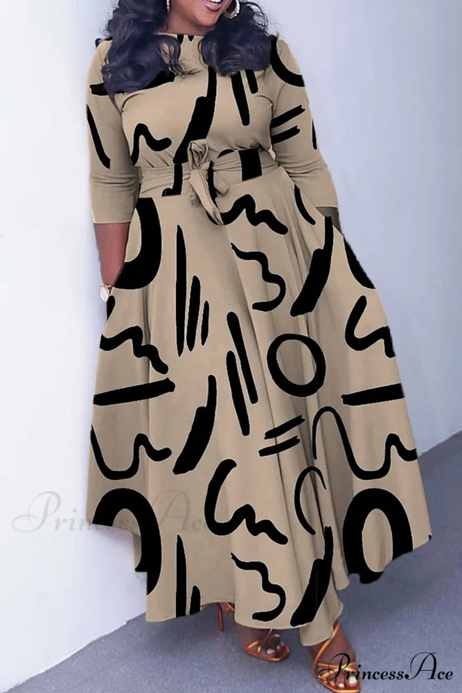 Tie-waist Dress with Print