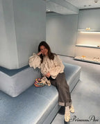 Tiered Frilled Long Sleeve Ivory Top