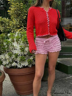 Tiered Lace Ribbon Bloomer Short