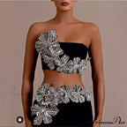 Tight Dress Set with Sparkling Details Prom Dress