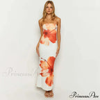 Tight-fitting Flower Pattern Strapless Informal Seaside Flower Dress
