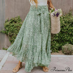Tiny Blossom Frill Korean Fashion Tall Waist Swing Extended Skirt
