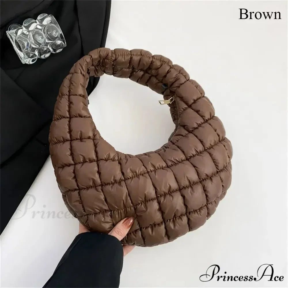 Tiny Quilted Tote Cotton Padded Shoulder Purse