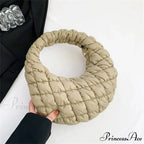 Tiny Quilted Tote Cotton Padded Shoulder Purse
