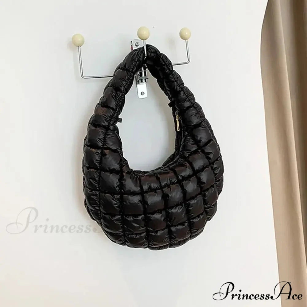 Tiny Quilted Tote Cotton Padded Shoulder Purse