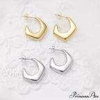 Titanium Steel C Shape Irregular Stud Earrings