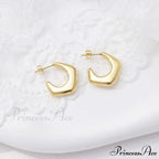 Titanium Steel C Shape Irregular Stud Earrings