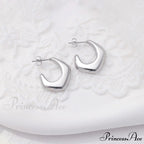 Titanium Steel C Shape Irregular Stud Earrings