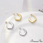 Titanium Steel C Shape Irregular Stud Earrings