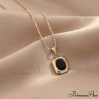 Titanium Steel Colorful Crystal Pendant Necklaces