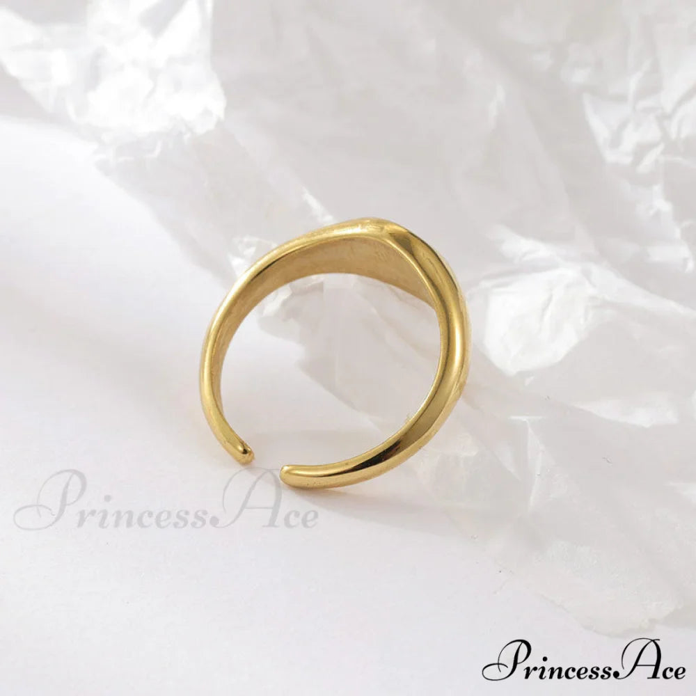 Titanium Steel Gold Plated Eight-pointed Star Rings