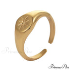 Titanium Steel Gold Plated Eight-pointed Star Rings