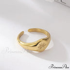 Titanium Steel Gold Plated Eight-pointed Star Rings