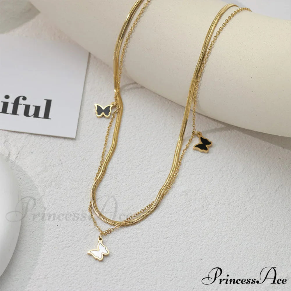 Titanium Steel Mini Butterfly Simple Necklaces