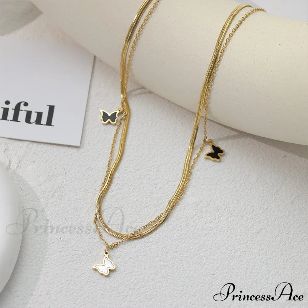 Titanium Steel Mini Butterfly Simple Necklaces