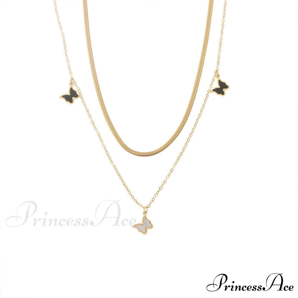 Titanium Steel Mini Butterfly Simple Necklaces