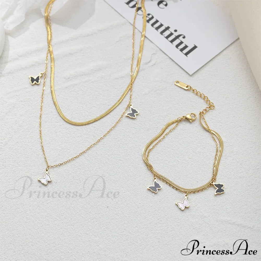 Titanium Steel Mini Butterfly Simple Necklaces