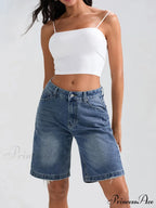 Torn Button Denim Informal Short