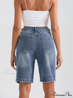 Torn Button Denim Informal Short
