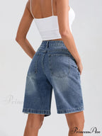 Torn Button Denim Informal Short