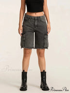 Torn Buttoned Denim Short