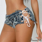 Torn Opening Hem Denim Hotpants Short
