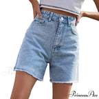 Torn Opening Hem Denim Hotpants Short