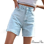 Torn Opening Hem Denim Hotpants Short