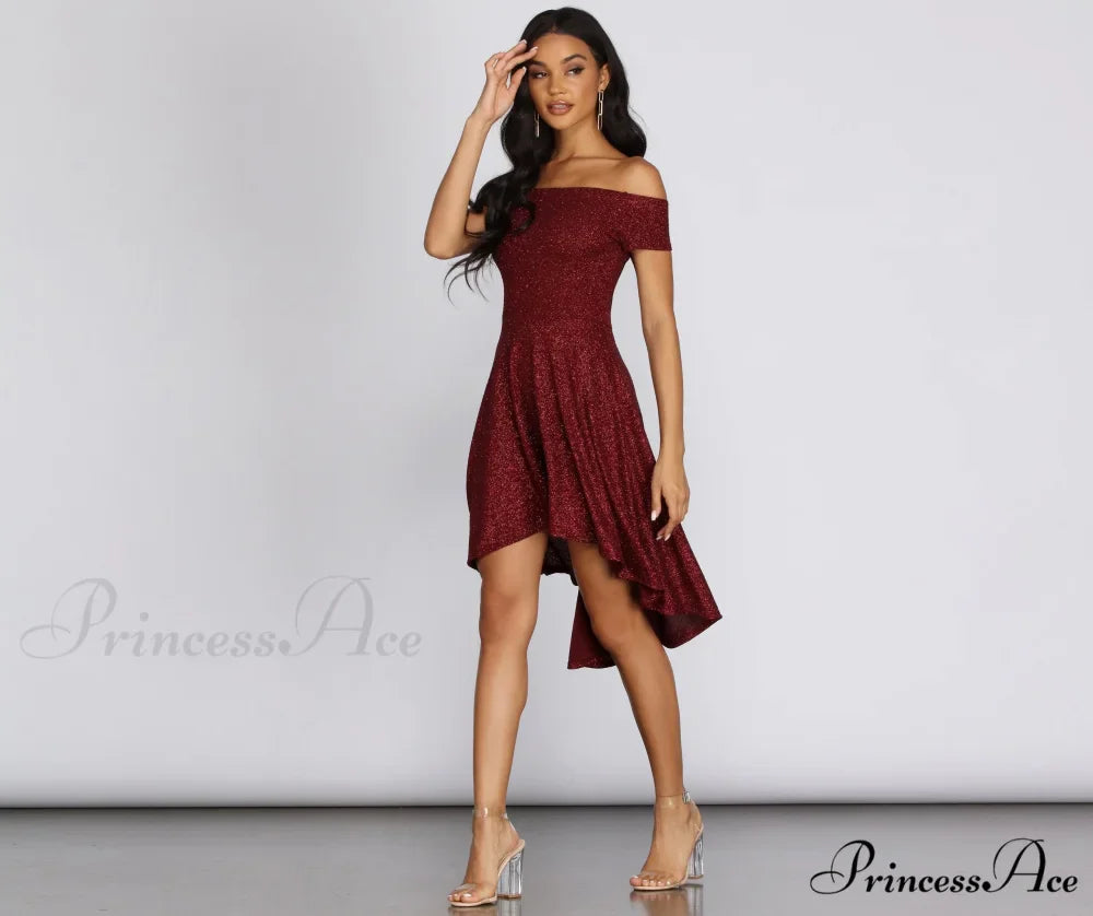 Total Twirl Stylish Glitter Skater Dress