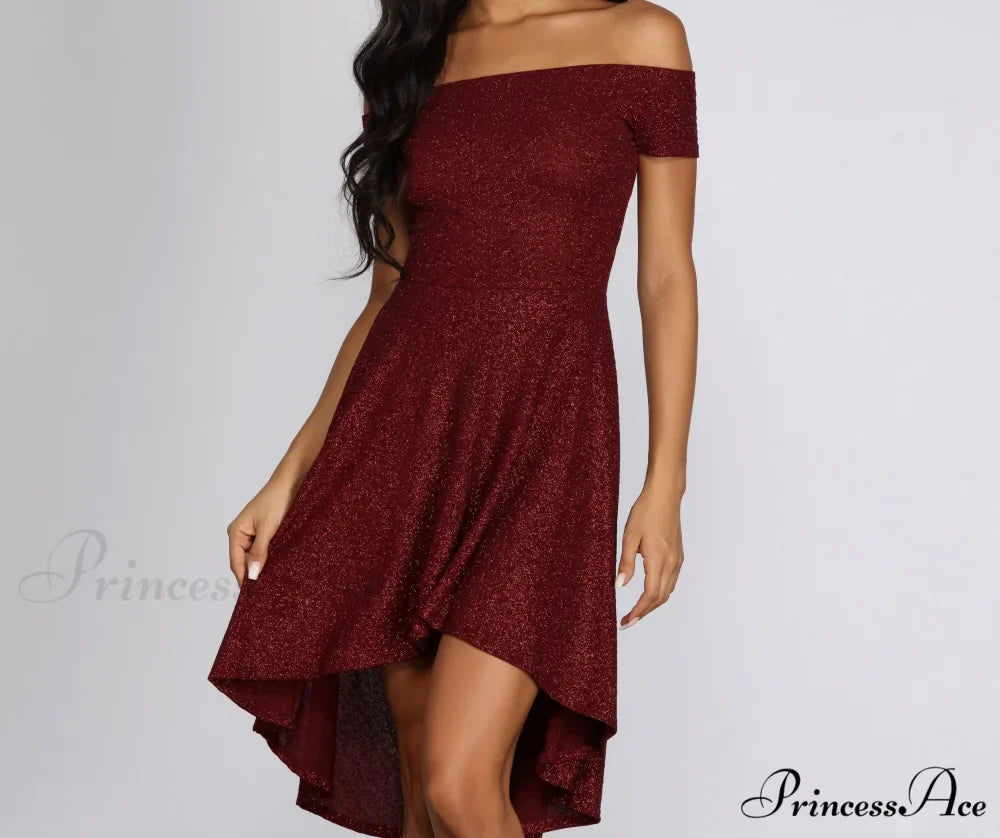 Total Twirl Stylish Glitter Skater Dress