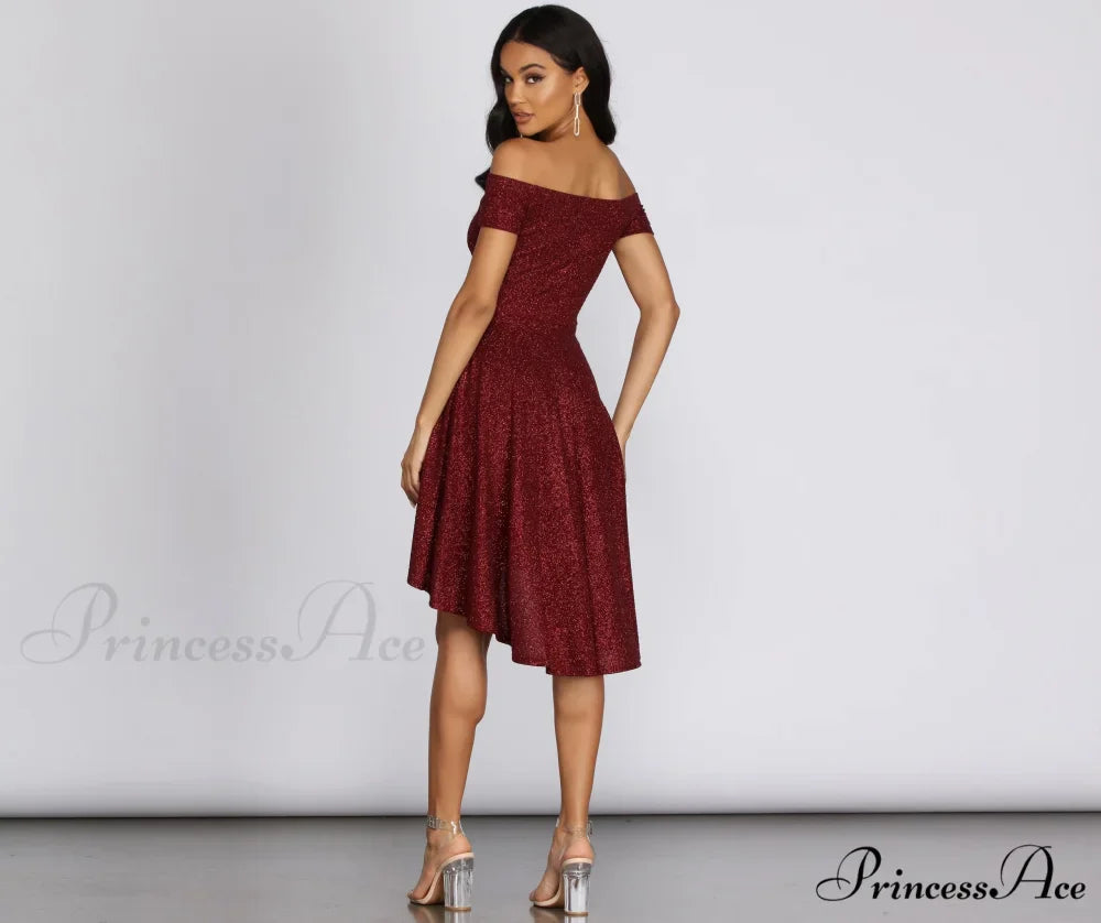 Total Twirl Stylish Glitter Skater Dress