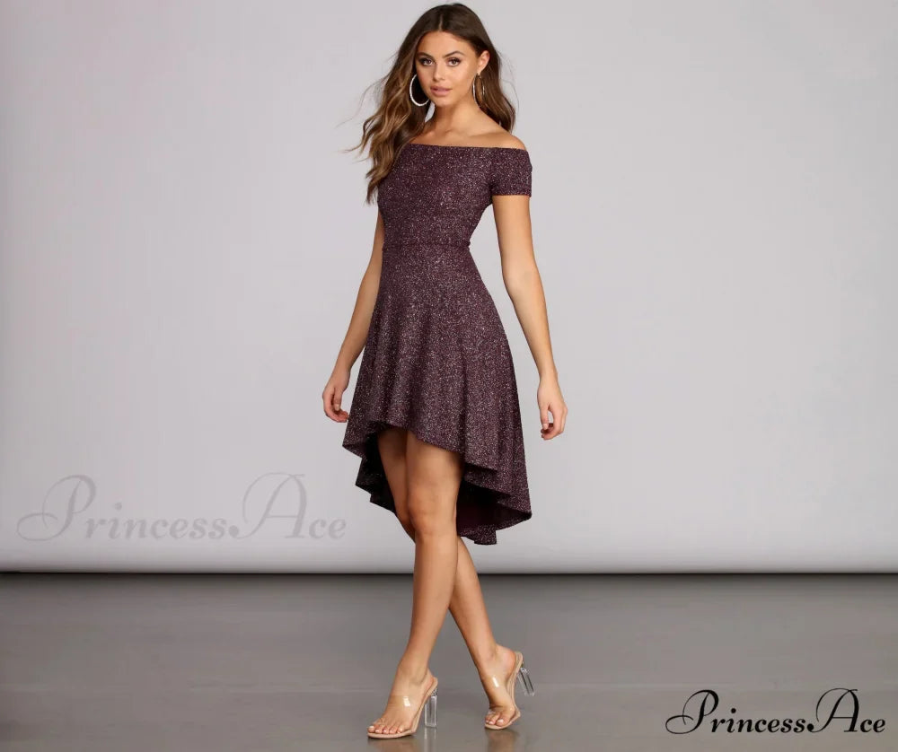 Total Twirl Stylish Glitter Skater Dress