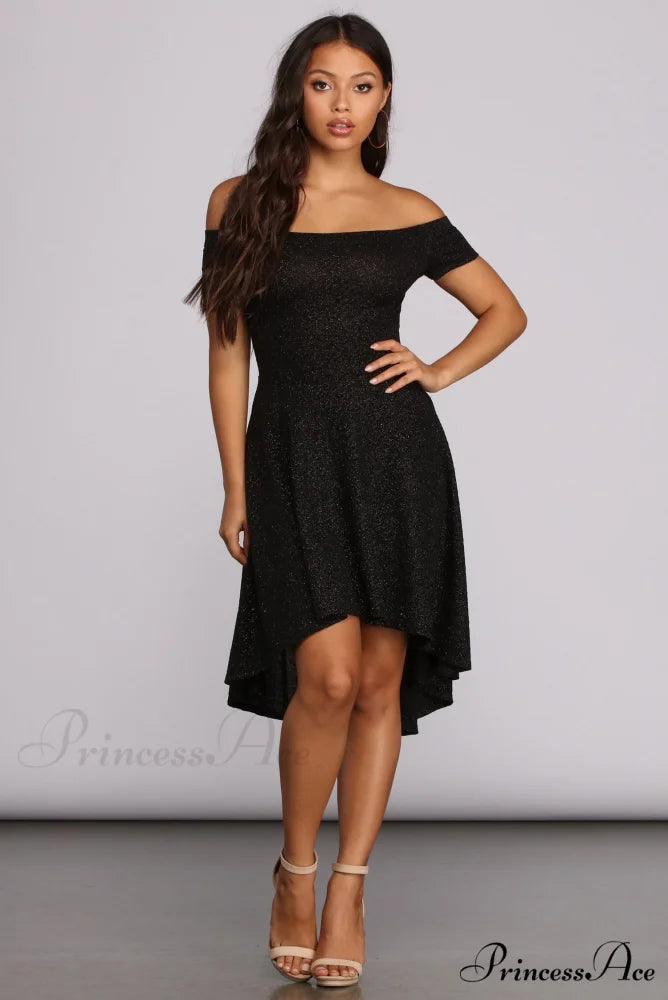 Total Twirl Stylish Glitter Skater Dress