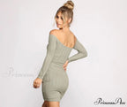 Totally Chic Ruched Charming Knit Mini Dress