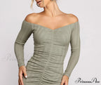 Totally Chic Ruched Charming Knit Mini Dress