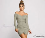 Totally Chic Ruched Charming Knit Mini Dress