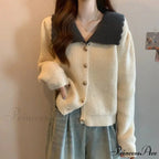 Toy Throat Unmarried Buttoned Baggy Knitted Cardigan