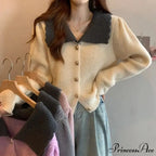 Toy Throat Unmarried Buttoned Baggy Knitted Cardigan