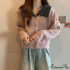 Toy Throat Unmarried Buttoned Baggy Knitted Cardigan