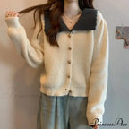 Toy Throat Unmarried Buttoned Baggy Knitted Cardigan