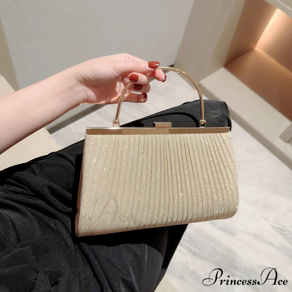 Traditional Folded Evening Bag Glittering Celebration Prom Handbag Dress Purse