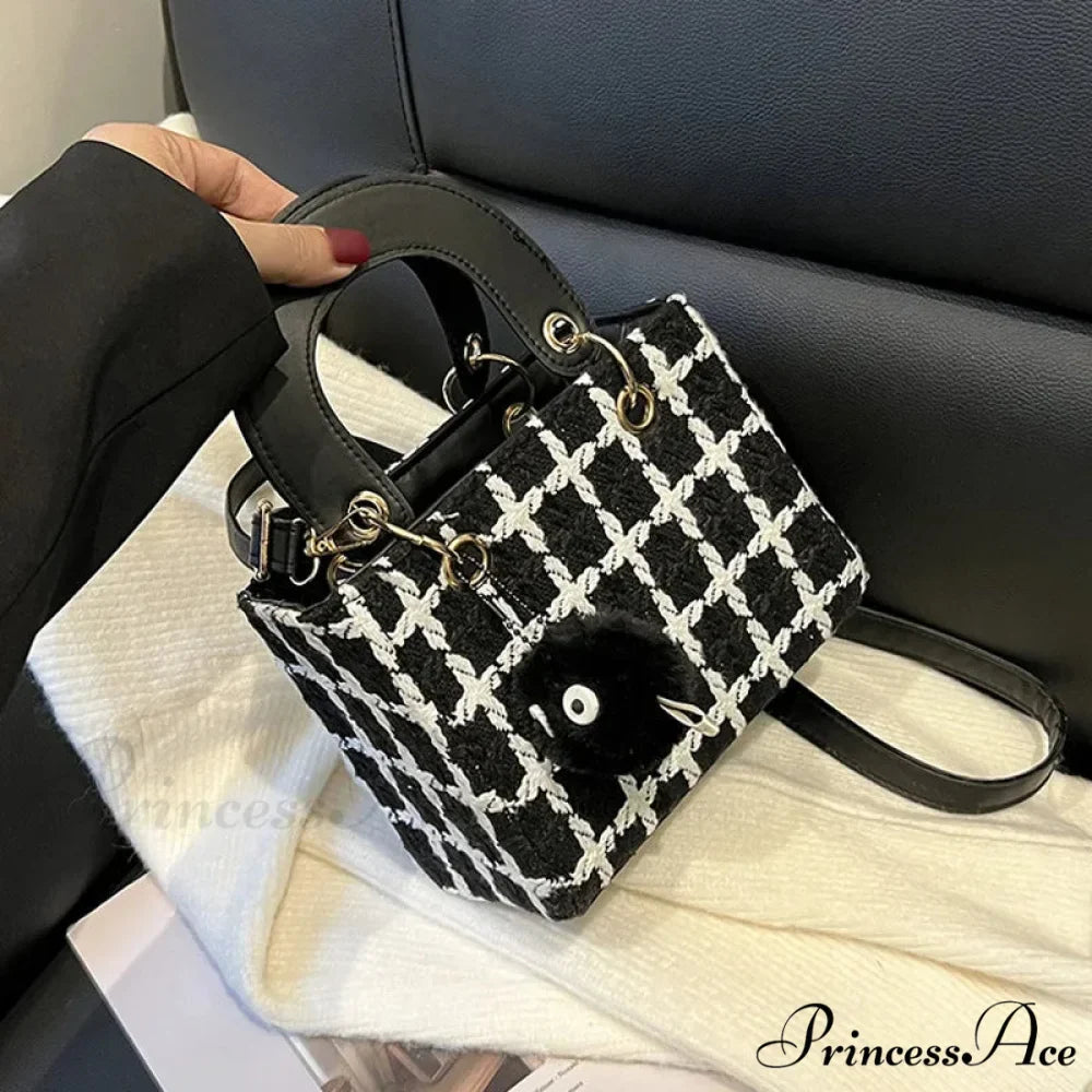 Traditional Tartan Woolen High-End Designer Clutch Crossbody Purse