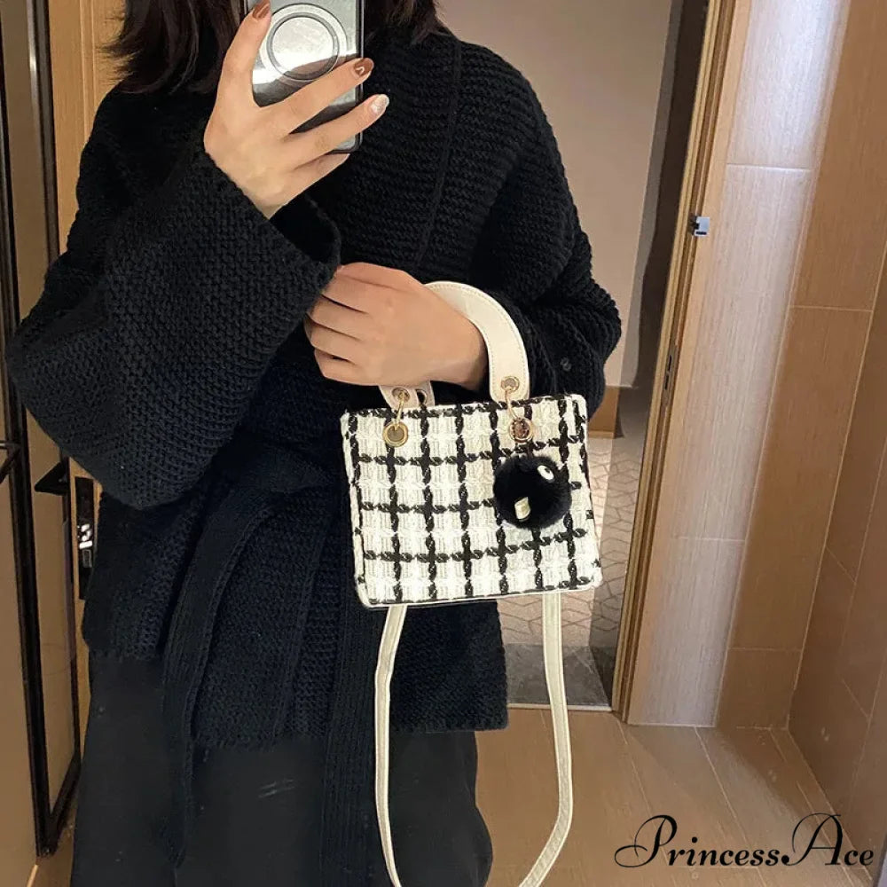 Traditional Tartan Woolen High-End Designer Clutch Crossbody Purse