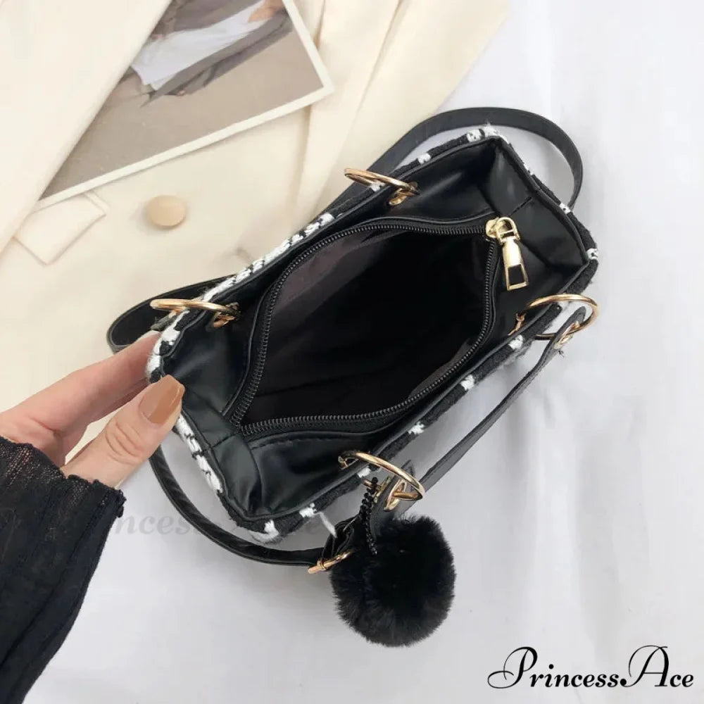 Traditional Tartan Woolen High-End Designer Clutch Crossbody Purse