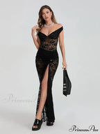 Transparent Backless Bodysuit Wrap Extended Floral Skirt