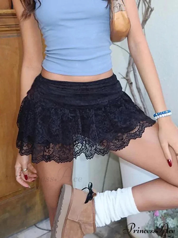 Transparent Blossom Frilly Skirt