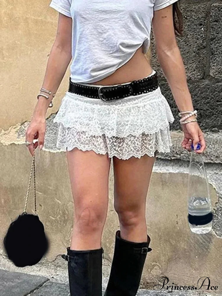 Transparent Blossom Frilly Skirt