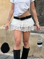 Transparent Blossom Frilly Skirt